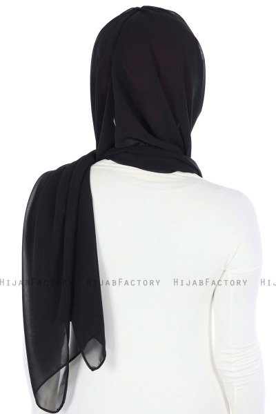 Vera - Hijab Chiffon Pratique Bordeaux & Noir