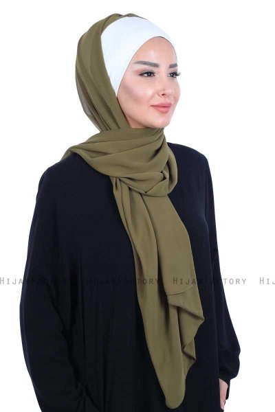 Vera - Hijab Pratique Crème & Kaki