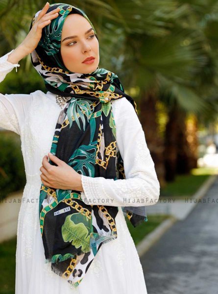 Yamileth - Hijab à Motifs Vert - Sal Evi