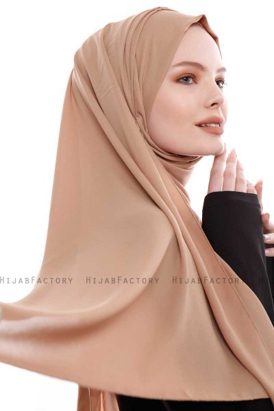 Yara - Hijab Crepe Pratique One-Piece Camel