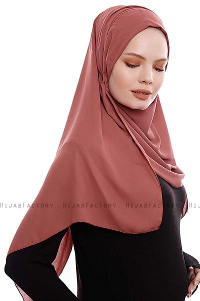 Yara - Hijab Crepe Pratique One-Piece Clay