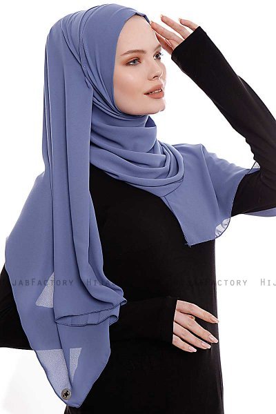 Yara - Hijab Crepe Pratique One-Piece Indigo