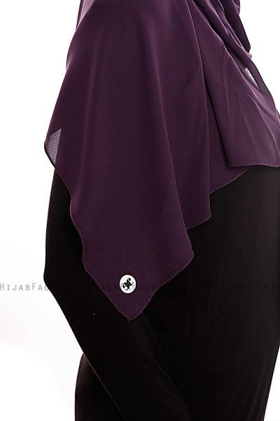 Yara - Hijab Crepe Pratique One-Piece Violet Foncé