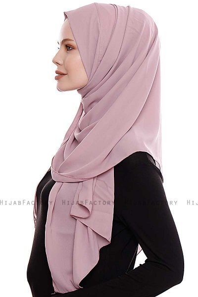 Yara - Hijab Crepe Pratique One-Piece Rose Foncé