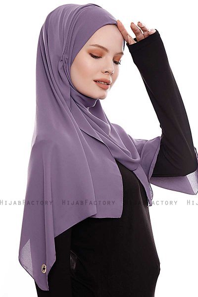 Yara - Hijab Crepe Pratique One-Piece Prune