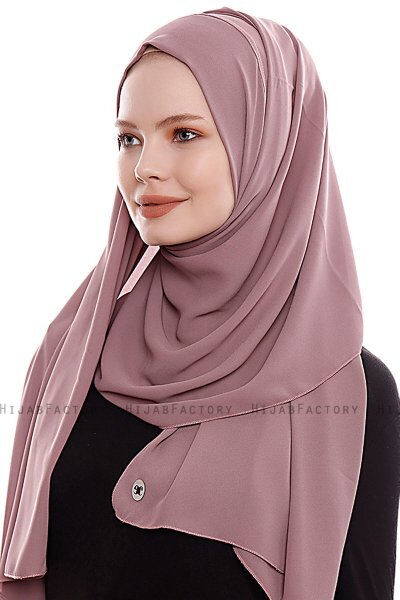 Yara - Hijab Crepe Pratique One-Piece Rose Pink