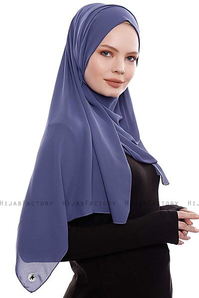 Yara - Hijab Crepe Pratique One-Piece Royal Blue