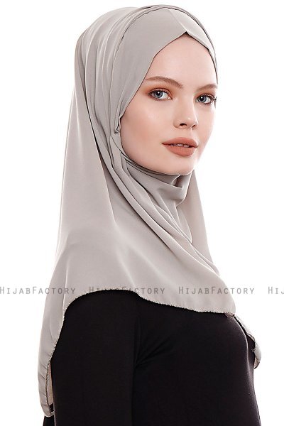 Yara - Hijab Crepe Pratique One-Piece Sand