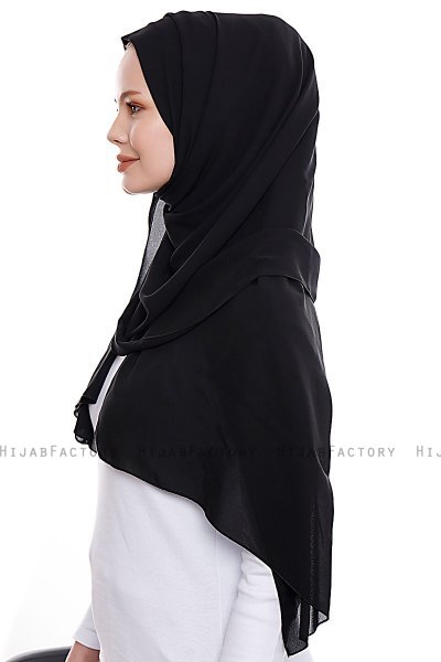 Yara - Hijab Crepe Pratique One-Piece Noir