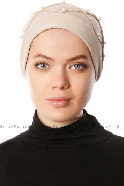 Yaren - Turban Crepe Chiffon Beige - Sehr-i Sal