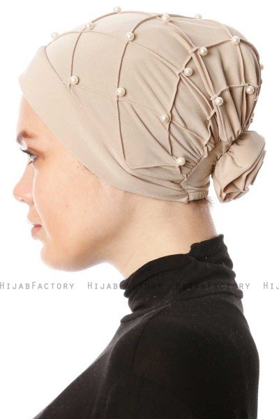 Yaren - Turban Crepe Chiffon Beige - Sehr-i Sal