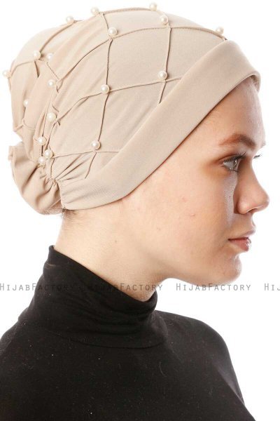 Yaren - Turban Crepe Chiffon Beige - Sehr-i Sal