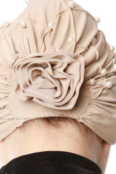 Yaren - Turban Crepe Chiffon Beige - Sehr-i Sal