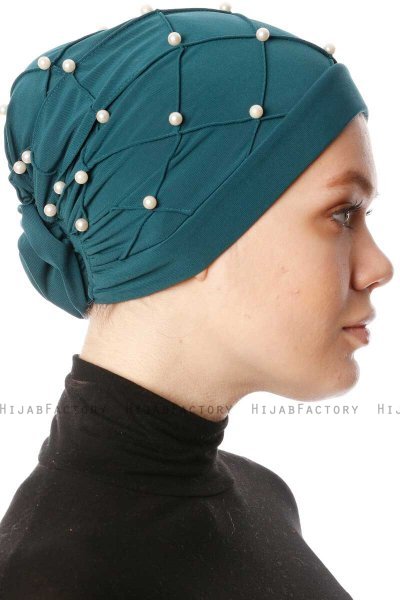Yaren - Turban Crepe Chiffon Vert Foncé - Sehr-i Sal