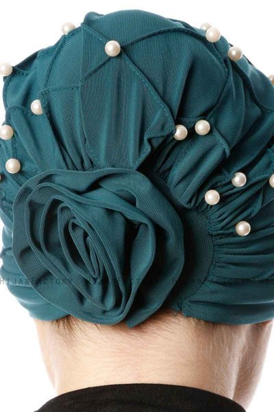 Yaren - Turban Crepe Chiffon Vert Foncé - Sehr-i Sal