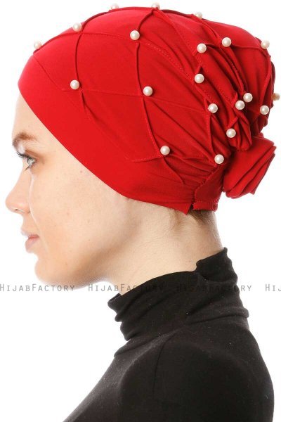 Yaren - Turban Crepe Chiffon Rouge - Sehr-i Sal