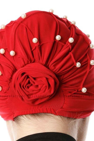 Yaren - Turban Crepe Chiffon Rouge - Sehr-i Sal