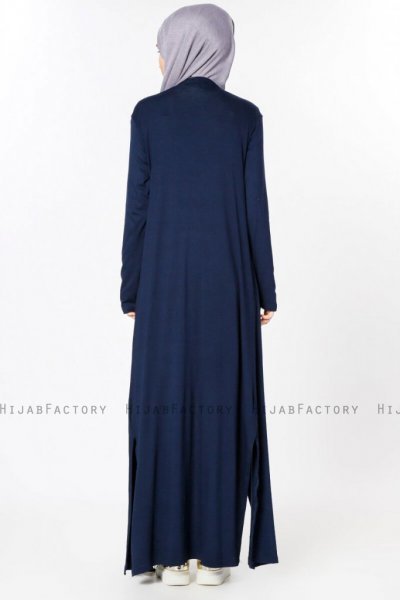 Yasmin Marinblå Lång Cardigan 280085d