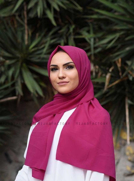 Zahra - Hijab En Crêpe Cerise - Mirach