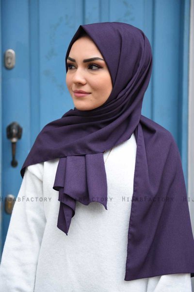 Zahra - Hijab En Crêpe Prune - Mirach