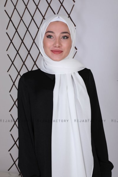 Zahra - Hijab En Crêpe Blanc - Mirach