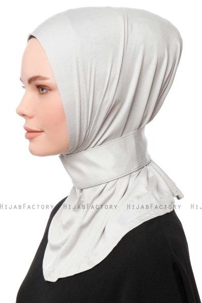 Zeliha - Hijab Pratique Viscose Gris Clair