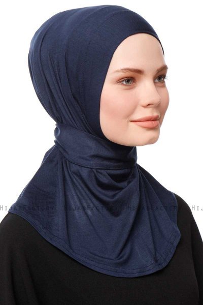 Zeliha - Hijab Pratique Viscose Bleu Marin