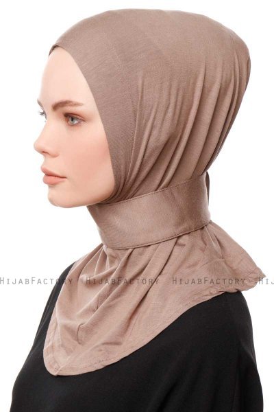 Zeliha - Hijab Pratique Viscose Taupe Foncé
