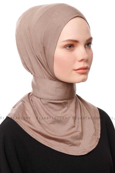 Zeliha - Hijab Pratique Viscose Taupe Foncé