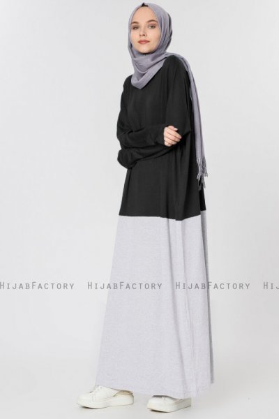 Zenia Svart & Grå Klänning Miss Halima 280141b